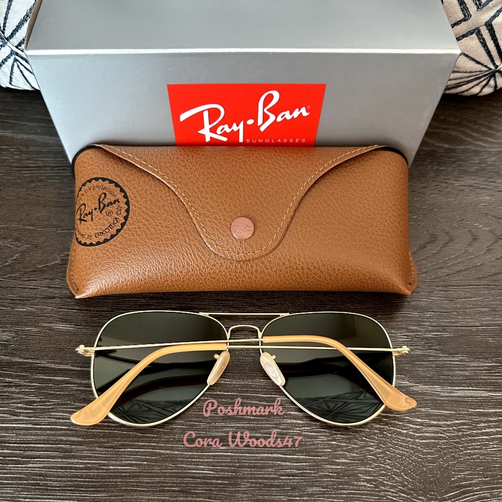 RayBan Aviator Copper Flash Lenses RB3025 Gold Frame 58 / 62 Unisex New - Picture 10 of 16